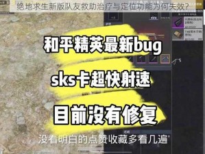 绝地求生新版队友救助治疗与定位功能为何失效？