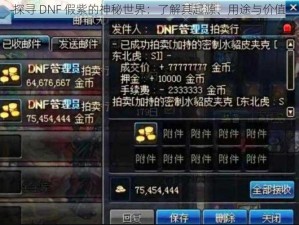 探寻 DNF 假紫的神秘世界：了解其起源、用途与价值