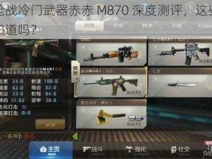 全民枪战冷门武器赤赤 M870 深度测评，这些特点你都知道吗？