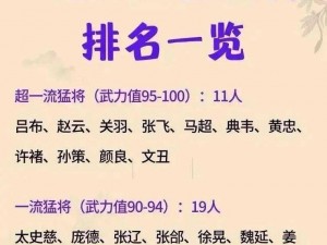 从历史史实来看，三国时期的大英雄们都有哪些武将？他们各自处于什么等级？