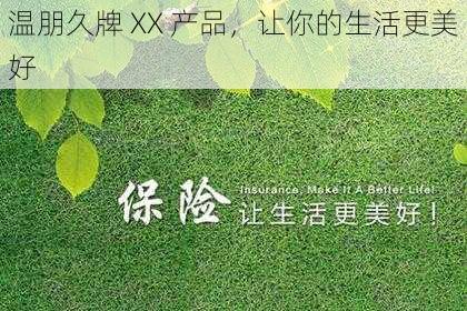 温朋久牌 XX 产品,让你的生活更美好