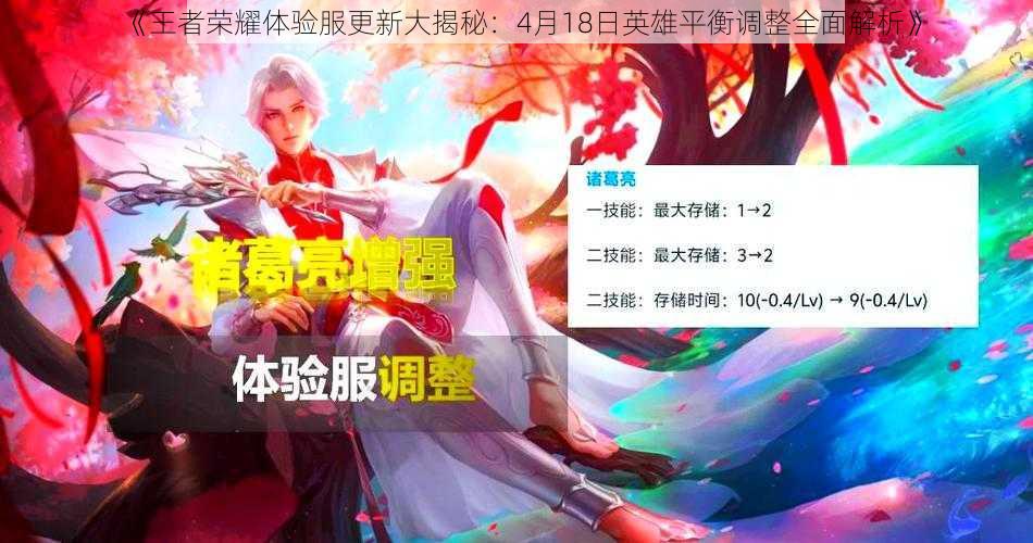 《王者荣耀体验服更新大揭秘：4月18日英雄平衡调整全面解析》