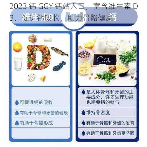 2023 钙 GGY 钙站入口，富含维生素 D3，促进钙吸收，助力骨骼健康