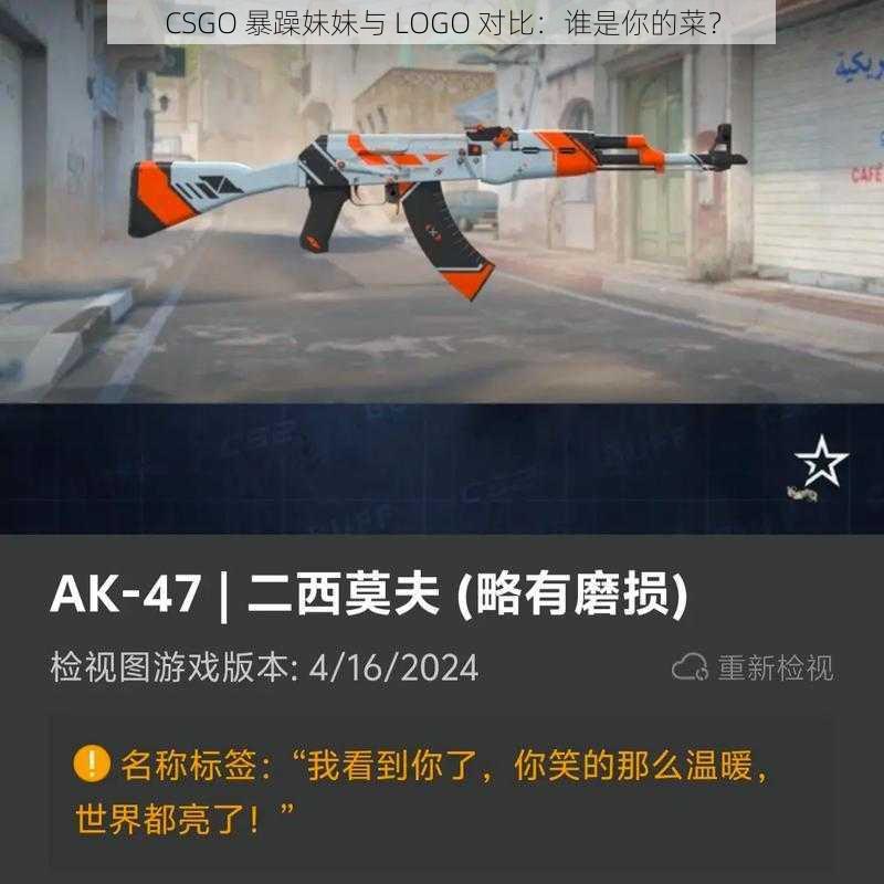 CSGO 暴躁妹妹与 LOGO 对比：谁是你的菜？