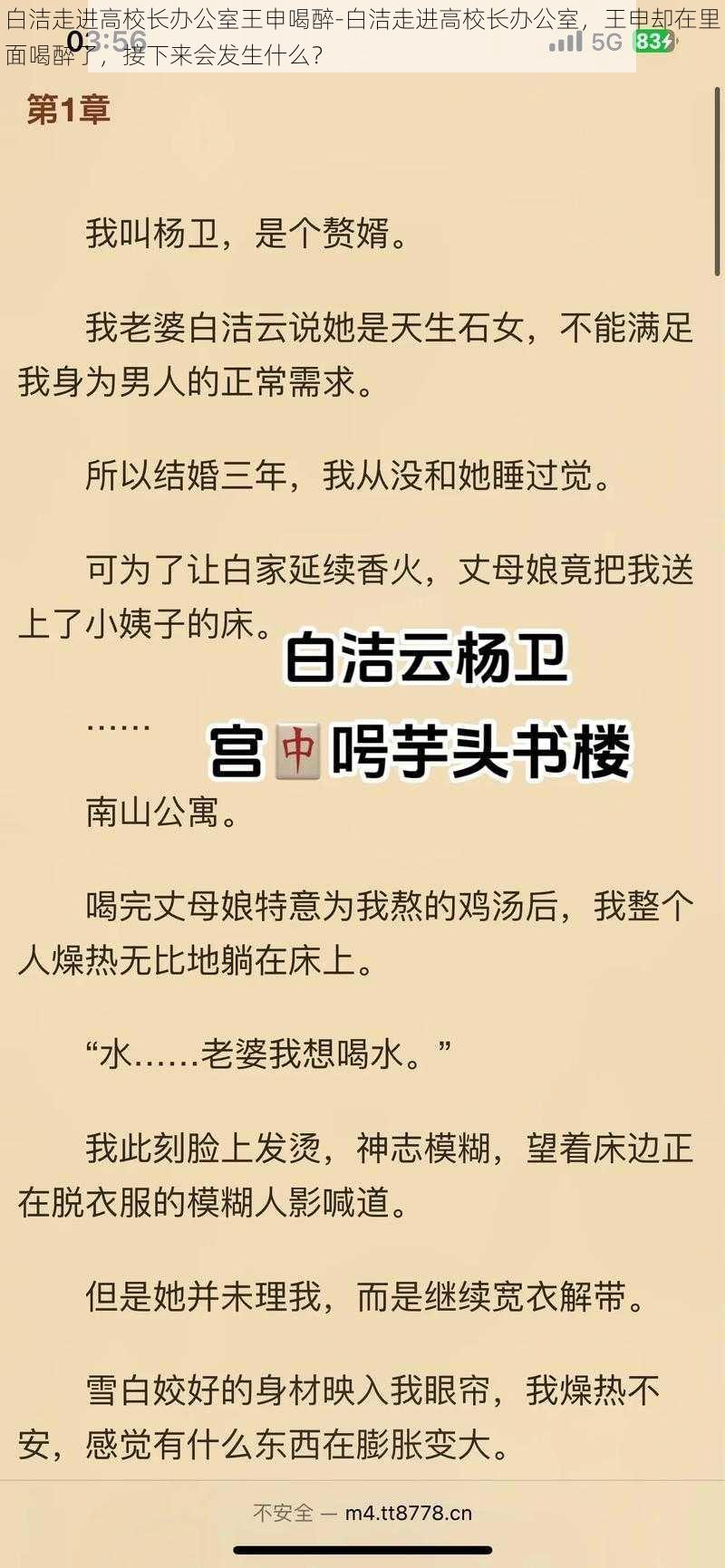 白洁走进高校长办公室王申喝醉-白洁走进高校长办公室，王申却在里面喝醉了，接下来会发生什么？