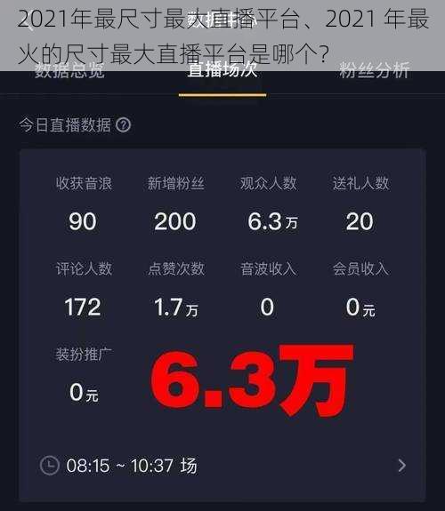 2021年最尺寸最大直播平台、2021 年最火的尺寸最大直播平台是哪个？