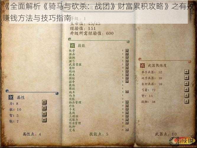 《全面解析《骑马与砍杀：战团》财富累积攻略》之有效赚钱方法与技巧指南