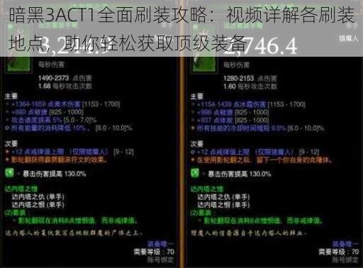 暗黑3ACT1全面刷装攻略：视频详解各刷装地点，助你轻松获取顶级装备