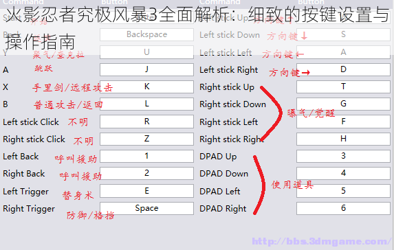 火影忍者究极风暴3全面解析：细致的按键设置与操作指南