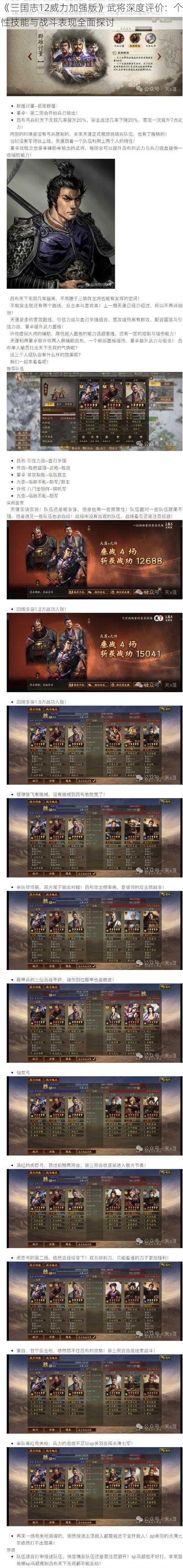 《三国志12威力加强版》武将深度评价：个性技能与战斗表现全面探讨