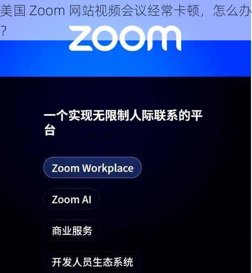 美国 Zoom 网站视频会议经常卡顿，怎么办？