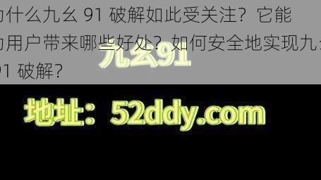 为什么九幺 91 破解如此受关注？它能为用户带来哪些好处？如何安全地实现九幺 91 破解？