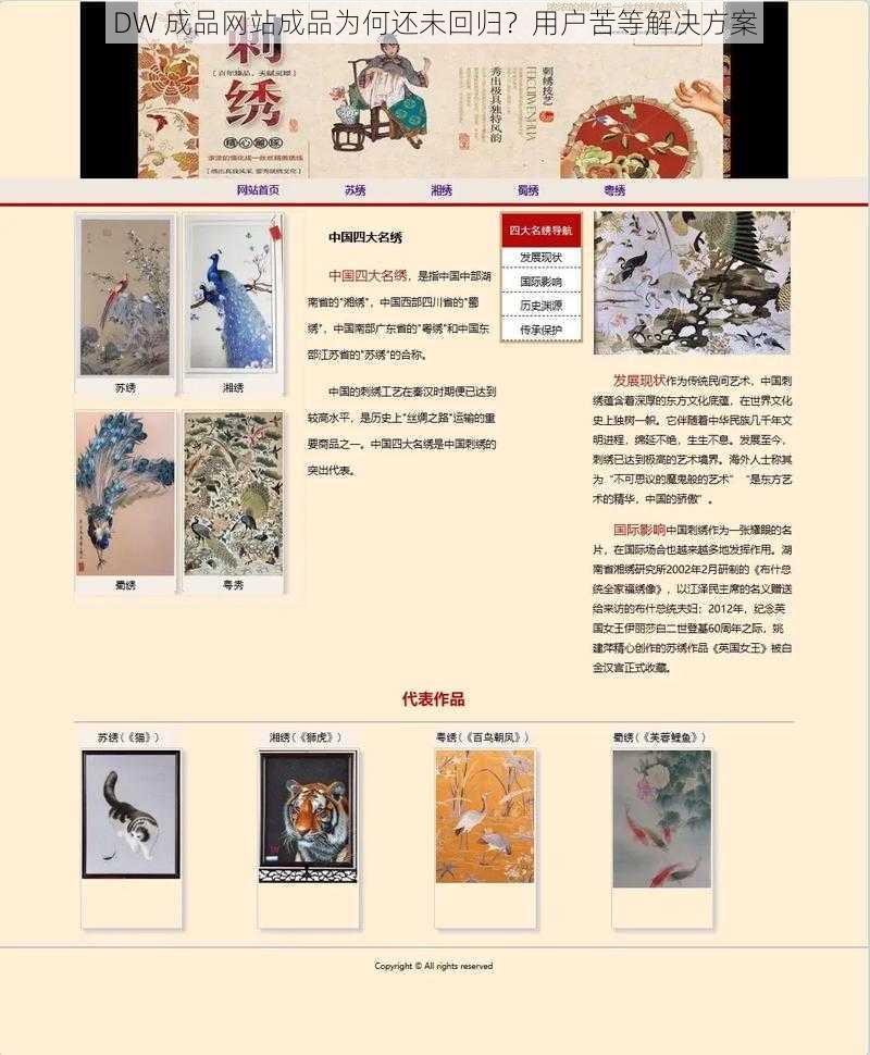 DW 成品网站成品为何还未回归？用户苦等解决方案