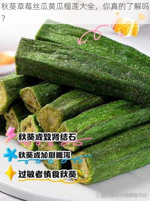 秋葵草莓丝瓜黄瓜榴莲大全，你真的了解吗？