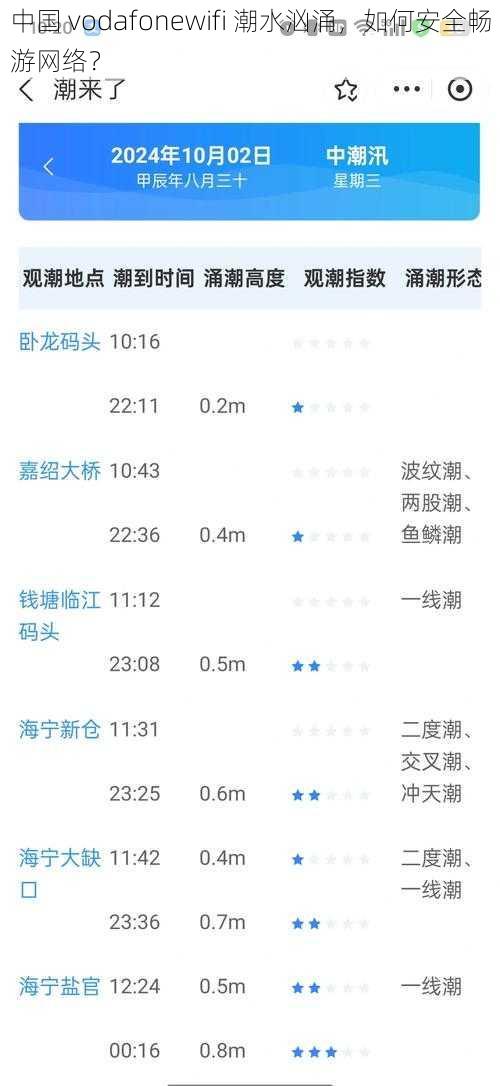 中国 vodafonewifi 潮水汹涌，如何安全畅游网络？