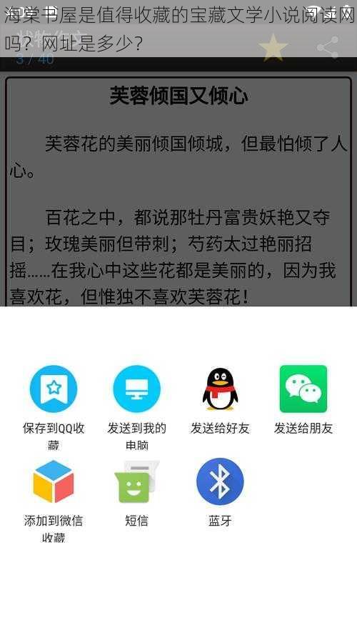 海棠书屋是值得收藏的宝藏文学小说阅读网吗？网址是多少？