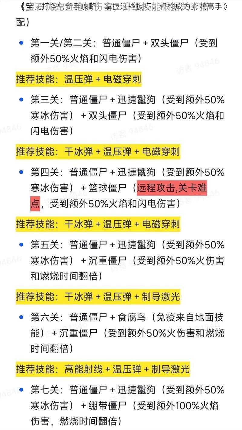 《全民打怪兽新手攻略：掌握这些技巧，轻松成为游戏高手》