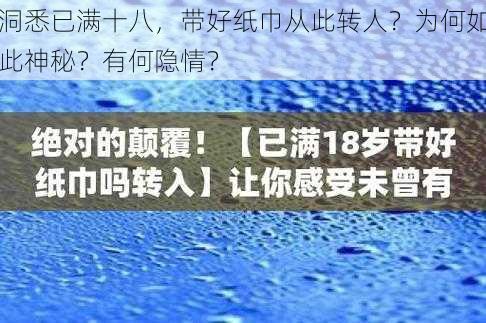 洞悉已满十八，带好纸巾从此转人？为何如此神秘？有何隐情？