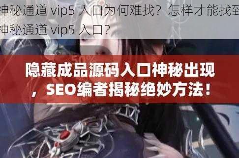 神秘通道 vip5 入口为何难找？怎样才能找到神秘通道 vip5 入口？