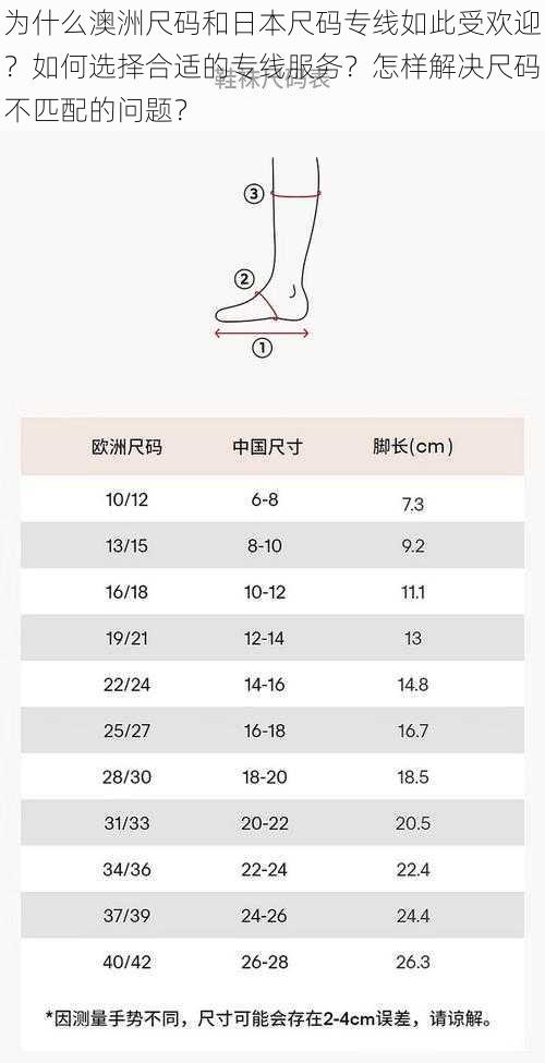 为什么澳洲尺码和日本尺码专线如此受欢迎？如何选择合适的专线服务？怎样解决尺码不匹配的问题？