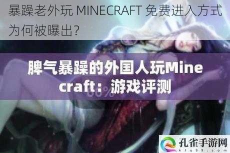 暴躁老外玩 MINECRAFT 免费进入方式为何被曝出？