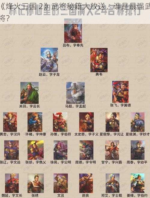 《烽火三国 2》武将秘籍大放送，谁是最强武将？