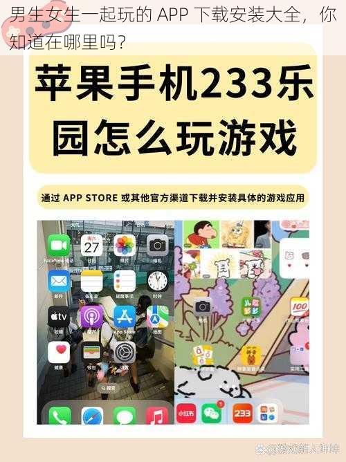 男生女生一起玩的 APP 下载安装大全，你知道在哪里吗？