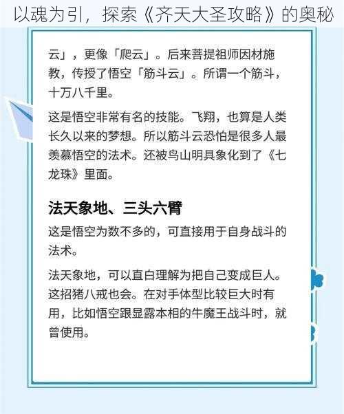 以魂为引，探索《齐天大圣攻略》的奥秘