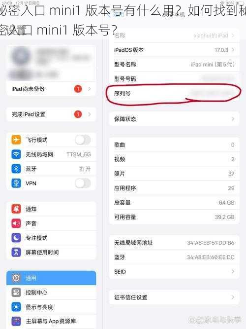 秘密入口 mini1 版本号有什么用？如何找到秘密入口 mini1 版本号？