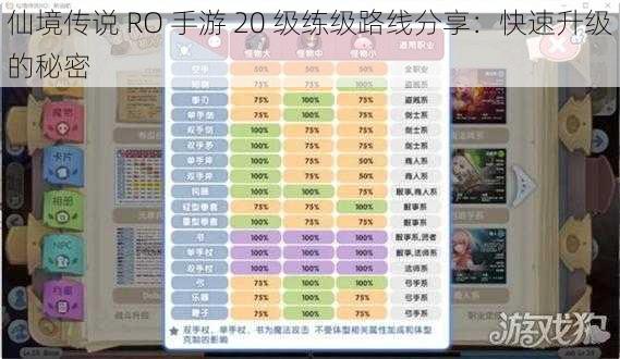 仙境传说 RO 手游 20 级练级路线分享：快速升级的秘密