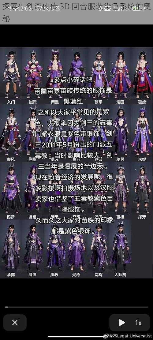 探索仙剑奇侠传 3D 回合服装染色系统的奥秘