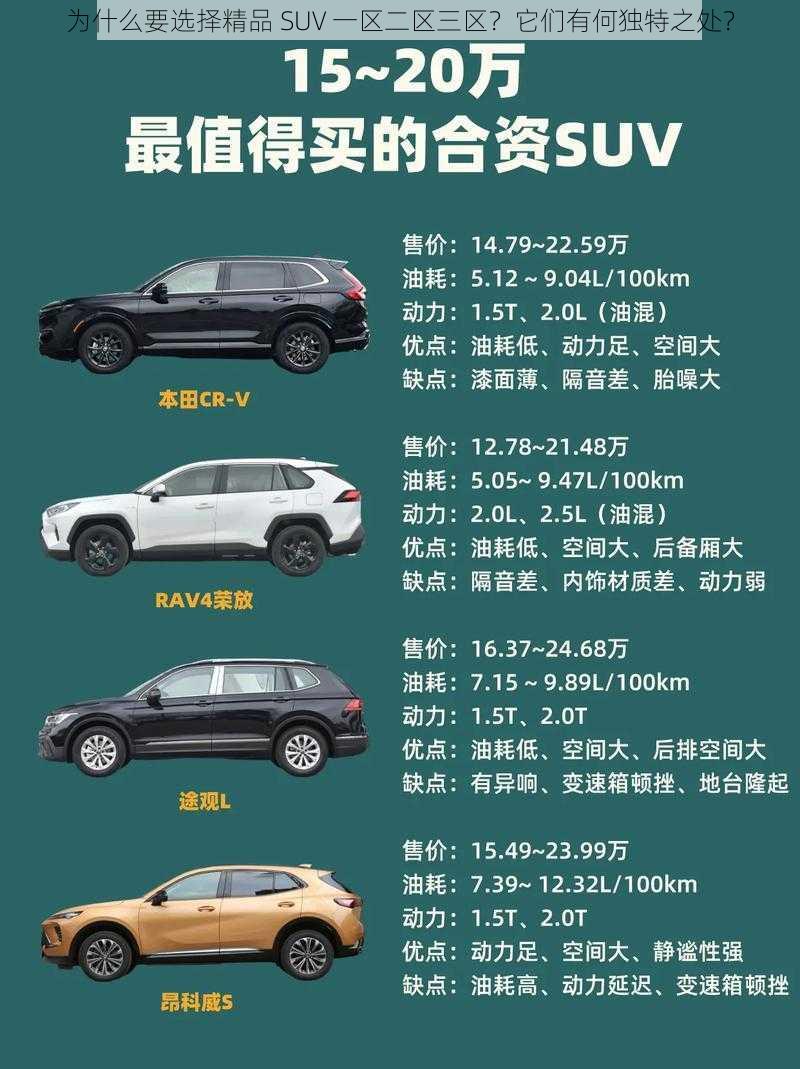 为什么要选择精品 SUV 一区二区三区？它们有何独特之处？