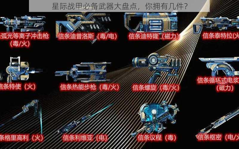 星际战甲必备武器大盘点，你拥有几件？